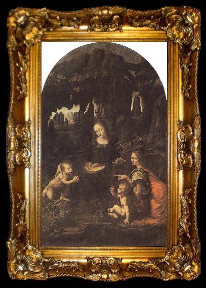 framed  LEONARDO da Vinci Virgin of the Rocks, ta009-2
